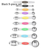 Profectus Store 0 Black 9piece set Double Head Magnetic Measuring Spoon 8-piece Set