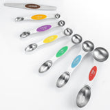 Profectus Store 0 Colorful 7piece set with ruler Double Head Magnetic Measuring Spoon 8-piece Set