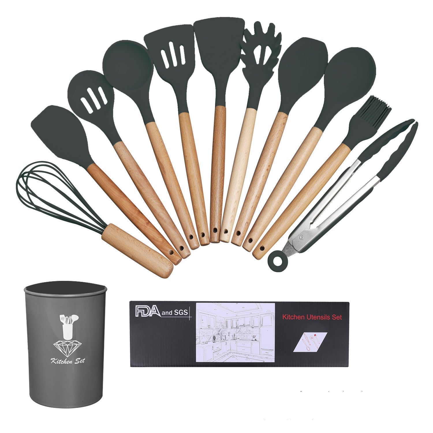 Profectus Store 0 SilliconeWood Kitchen Tool Set